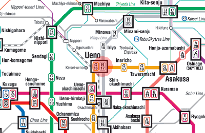 H-17 Ueno station map