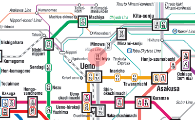 H-18 Iriya station map