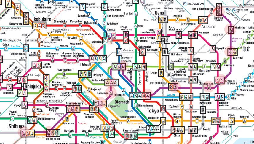 Tokyo Metro Hanzomon Line map