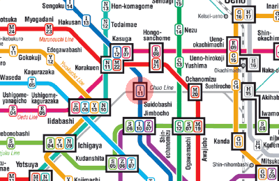 I-11 Suidobashi station map