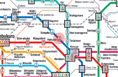 I-13 Hakusan station map
