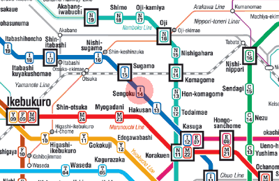 I-14 Sengoku station map