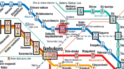 I-17 Shin-Itabashi station map