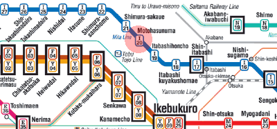 I-20 Motohasunuma station map