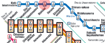 I-24 Nishidai station map