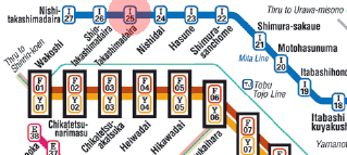 I-25 Takashimadaira station map