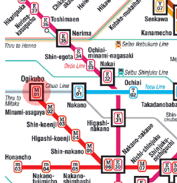 M-01 Ogikubo station map