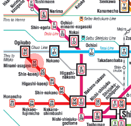 M-02 Minami-Asagaya station map