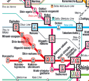 M-03 Shin-Koenji station map