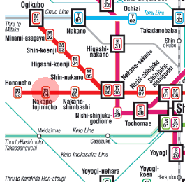 m-04 Nakano-Fujimicho station map