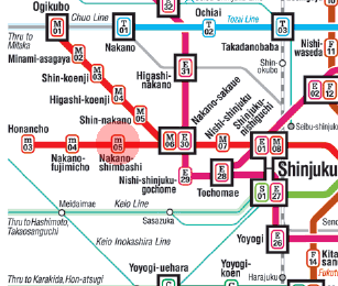 m-05 Nakano-Shimbashi station map
