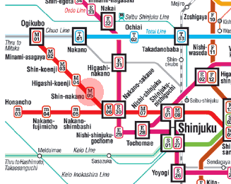 M-05 Shin-Nakano station map