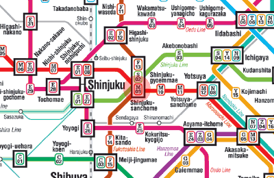 M-09 Shinjuku-Sanchome station map