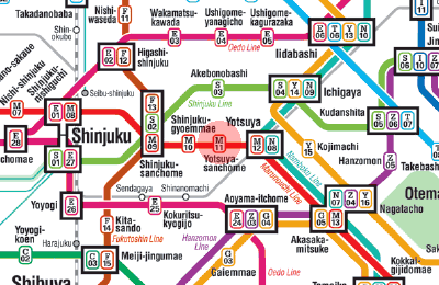 M-11 Yotsuya-Sanchome station map