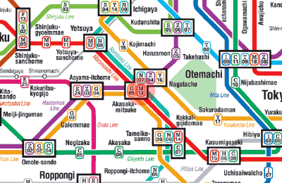 M-13 Akasaka-Mitsuke station map