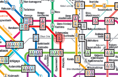 M-20 Ochanomizu station map