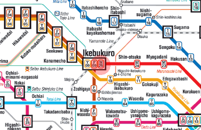 M-25 Ikebukuro station map