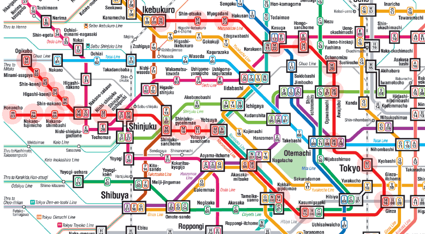 Tokyo Metro Marunouchi Line map