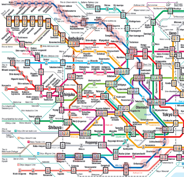 Tokyo Metro Mita Line map