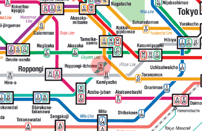N-05 Roppongi-Itchome station map