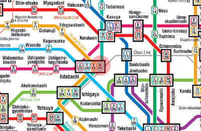 N-10 Iidabashi station map