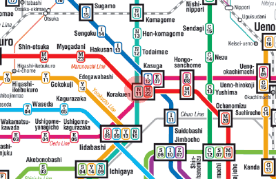 N-11 Korakuen station map