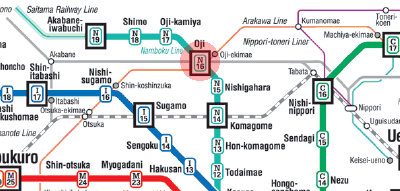 N-16 Oji station map