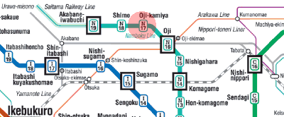 N-17 Oji-Kamiya station map