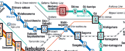 N-19 Akabane-Iwabuchi station map