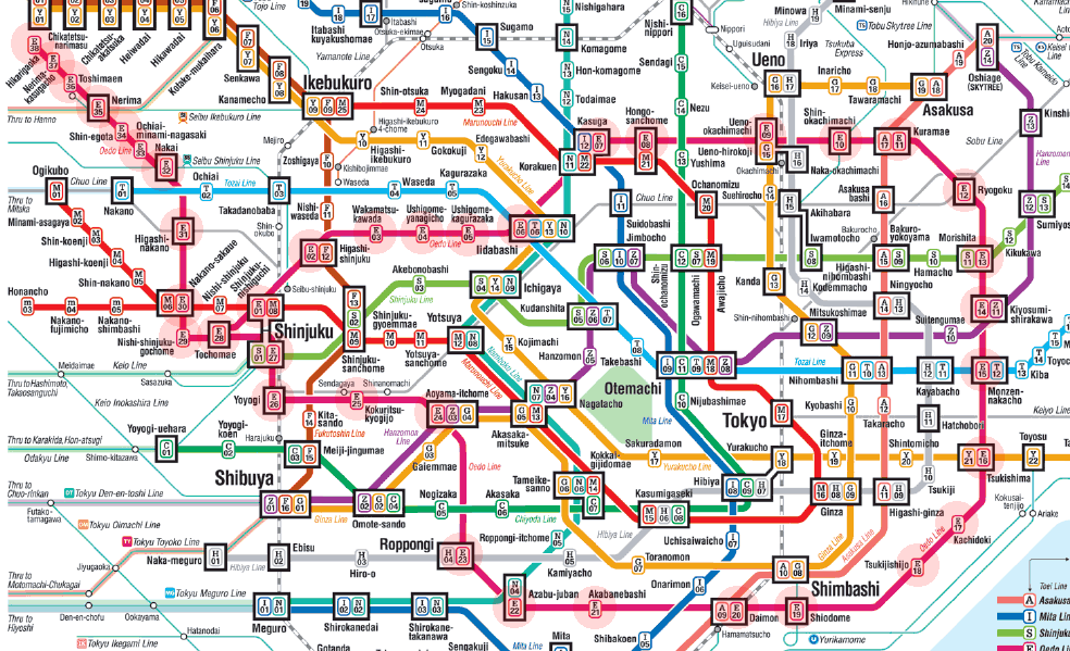 Tokyo Metro Oedo Line map