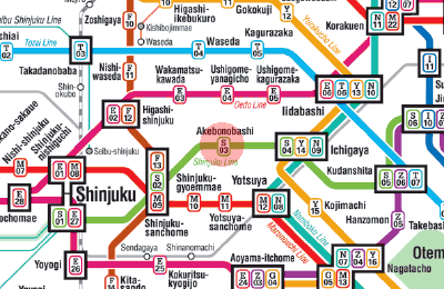 S-03 Akebonobashi station map