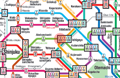 S-04 Ichigaya station map