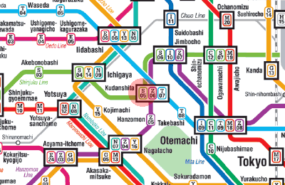 S-05 Kudanshita station map