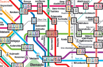 S-07 Ogawamachi station map