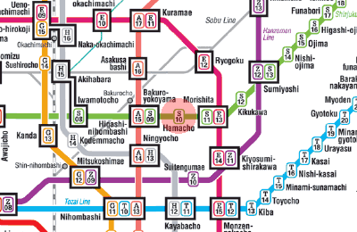 S-10 Hamacho station map