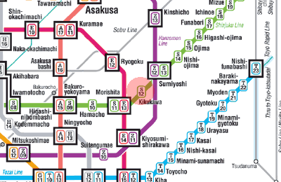 S-12 Kikukawa station map
