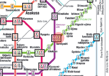 S-13 Sumiyoshi station map