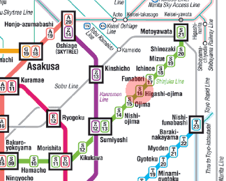S-16 Higashi-ojima station map