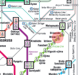 S-19 Mizue station map