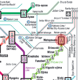 S-21 Motoyawata station map