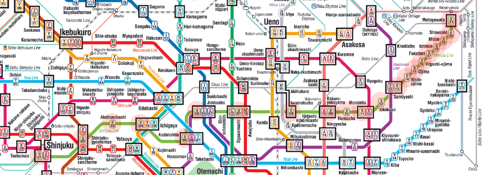 Tokyo Metro Shinjuku Line map