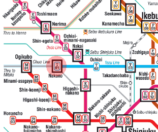 T-01 Nakano station map