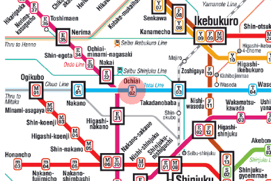 T-02 Ochiai station map
