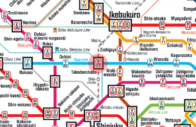 T-03 Takadanobaba station map