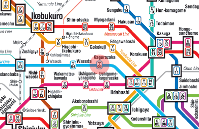 T-05 Kagurazaka station map