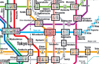 T-10 Nihombashi station map