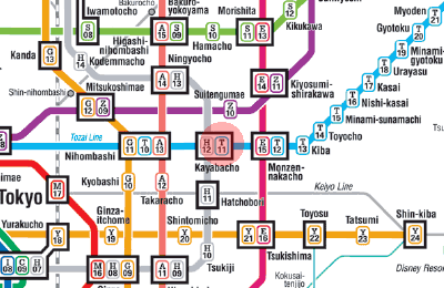 T-11 Kayabacho station map