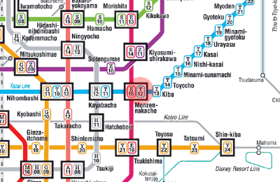T-12 Monzen-Nakacho station map
