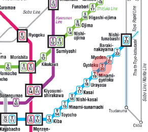 T-20 Gyotoku station map