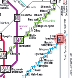 T-23 Nishi-Funabashi station map
